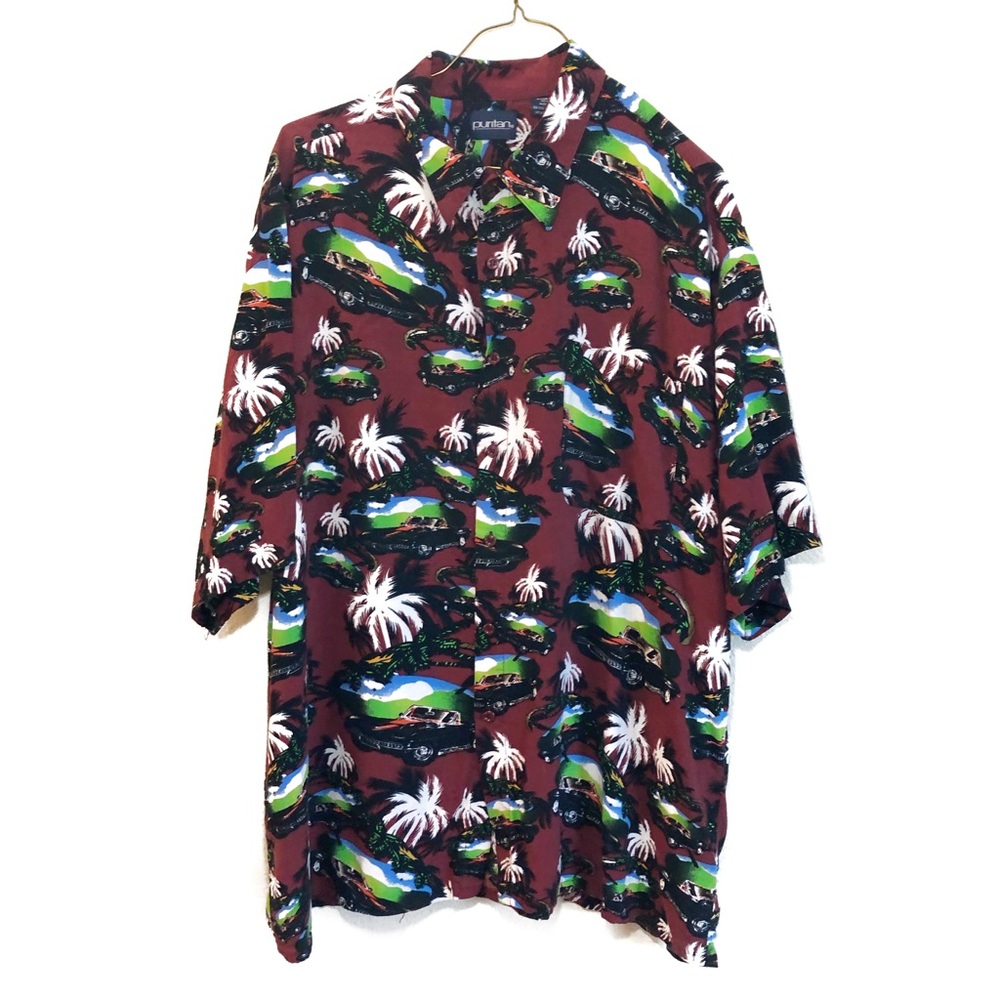 COPY - Vintage Puritan Button Hawaiian Shirt Cars Men XL